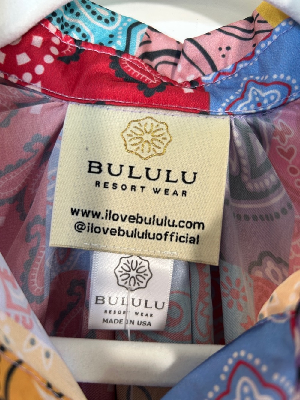 Bululu Multicolor Patchwork Bandana-Print Button Down Shirt - Picture 2 of 9
